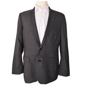 Express Producer Blazer 42R 94% Wool Charcoal Gray Modern Business Minimalist